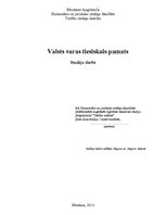 Referāts 'Valsts varas tiesiskais pamats', 1.