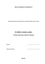 Referāts 'Kvalitātes izmaksu analīze', 1.