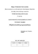 Referāts 'Objektorientētā programmēšana', 1.