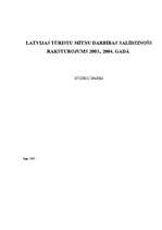 Referāts 'Latvijas tūristu mītņu darbības salīdzinošs raksturojums 2003., 2004. gadā', 1.