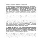 Eseja 'Should We Be Loyal to the Brands We Have Chosen?', 1.