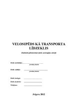 Referāts 'Velosipēds kā transporta līdzeklis', 1.