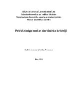 Referāts 'Priekšzīmīga muitas darbinieka kritēriji', 1.