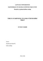 Referāts 'Tirgus starpnieki, to loma vērtspapīru tirgū', 1.