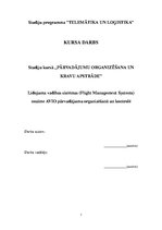 Referāts 'Lidojuma vadības sistēmas (Flight Management Systems) nozīme avio pārvadājumu or', 1.