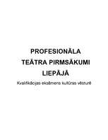 Referāts 'Profesionālā teātra pirmsākumi Liepājā', 1.