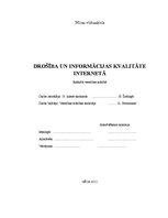 Referāts 'Drošība un informācijas kvalitāte internetā', 1.