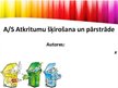 Referāts 'Biznesa ideja - a/s "Atkritumu šķirošana un pārstrāde"', 14.