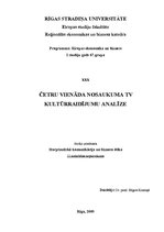 Eseja 'Četru vienāda nosaukuma televīzijas kultūrraidījumu analīze', 1.