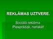 Prezentācija 'Reklāmas uztvere. Sociālā reklāma "Piesprādzē, neriskē!"', 1.