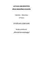 Prakses atskaite 'Klīniskā situācija farmakoloģijā', 1.