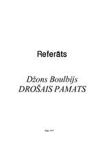 Referāts 'Džons Boulbijs "Drošais pamats"', 4.