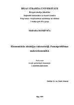 Konspekts 'Ekonomiskās situācijas raksturotāji. Pamatproblēmas makroekonomikā', 1.
