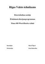 Referāts 'MS word darba režīmi', 1.