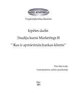 Referāts 'Kas ir bankas apmierināts klients', 1.