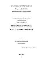 Konspekts 'Ekonomiskās sitēmas. Valsts loma ekonomikā', 1.