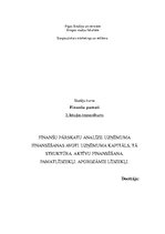 Konspekts 'Finanšu pārskatu analīze. Uzņēmuma finansēšanas avoti, kapitāls un struktūra', 1.