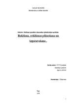 Referāts 'Reklāma, reklāmas plānošana un izgatavošana', 1.