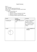 Konspekts 'English Lesson', 1.