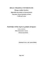 Referāts 'Patērētāju rīcība tirgū un galējais derīgums', 1.