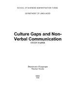 Konspekts 'Culture Gaps and Non-Verbal Communication', 1.