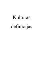 Referāts 'Kultūras definīcijas', 1.