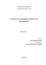 Referāts 'Aušana vecās derības laikmetā un kultūrvidē', 1.