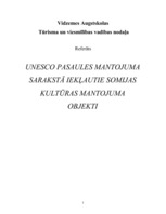 Referāts 'UNESCO pasaules mantojuma sarakstā iekļautie Somijas kultūras mantojuma objekti', 1.