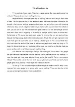 Eseja 'TV - a Friend or Foe', 1.