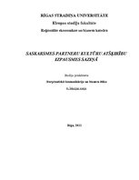 Eseja 'Saskarsmes partneru kultūru atšķirību izpausmes saziņā', 1.