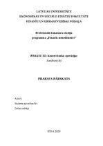 Prakses atskaite 'Komercbanku operācijas: Swedbank AS', 1.