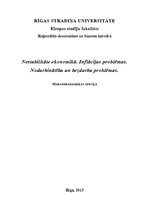 Konspekts 'Inflācijas problēmas. Nodarbinātība un bezdarba problēmas', 1.