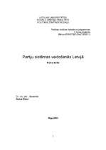 Referāts 'Partiju sistēmas veidošanās Latvijā', 1.