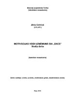 Biznesa plāns 'Motivācijas veidi un pielietojums', 1.