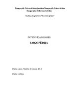 Konspekts 'Logopēdija', 1.