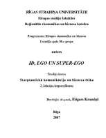 Konspekts 'Id, ego un super-ego', 1.