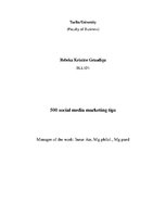 Konspekts 'Summery about book "500 social media marketing tips"', 1.