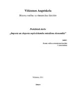Referāts 'Importa un eksporta nepieciešamība mūsu ekonomikā', 1.