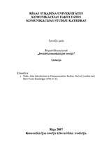 Konspekts 'Komunikācijas teoriju kibernētiskā tradīcija', 1.