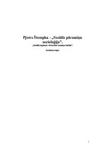 Eseja 'Pjotrs Štompka "Sociālo pārmaiņu socioloģija"', 1.