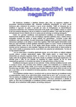 Eseja 'Klonēšana - pozitīvi vai negatīvi', 1.