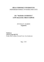 Referāts 'SIA "Madara cosmetics" lūpu balzama tirgus izpēte', 1.