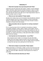 Konspekts 'Personality', 1.