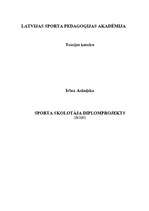 Referāts 'Sporta skolotāja diplomprojekts', 1.