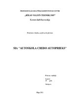 Prakses atskaite 'Uzņēmums "Credo Autoprieks"', 1.
