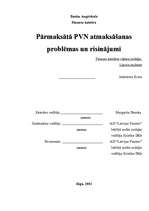 Referāts 'Pārmaksātā PVN atmaksāšanas problēmas un risinājumi', 1.