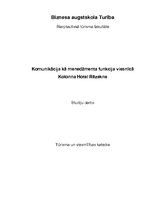 Referāts 'Komunikācija kā menedžmenta funkcija viesnīcā "Kolonna Hotel Rēzekne"', 1.