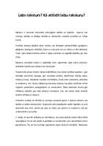 Konspekts 'Raksturs', 1.