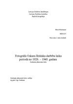 Referāts 'Fotogrāfa Oskara Brīdaka darbība laika periodā no 1926. līdz 1940.gadam', 1.