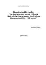 Referāts 'Latvijas Satversmes izstrāde 1922.gadā', 1.